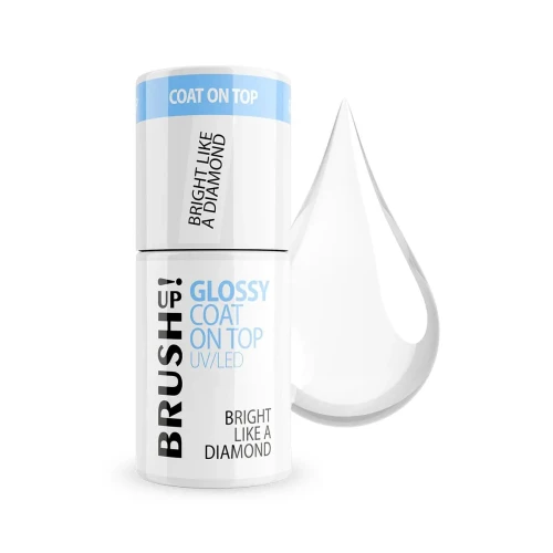 Nabłyszczający top  hybrydowy do paznokci Glossy Coat on Top: Bright Like A Diamond 5g Brushup! 