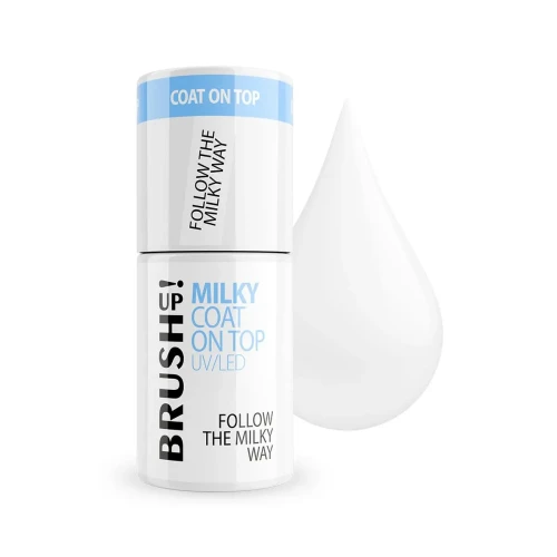 Mleczny top hybrydowy do paznokci Milky Coat On Top: Follow The Milky Way 5g Brushup! 