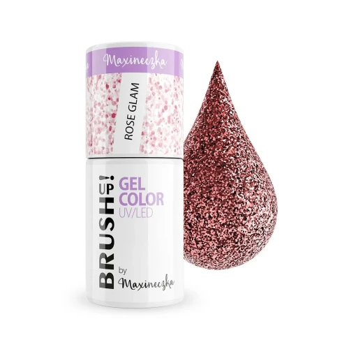 Rose Glam Lakier hybrydowy do paznokci Color Gel UV LED 5g Brushup! by Maxineczka 