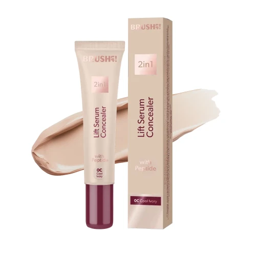 0C Cool Ivory Korektor-serum z peptydem wygładzającym zmarszczki, Lift Serum Concealer 2in1, 12ml BRUSH UP! 